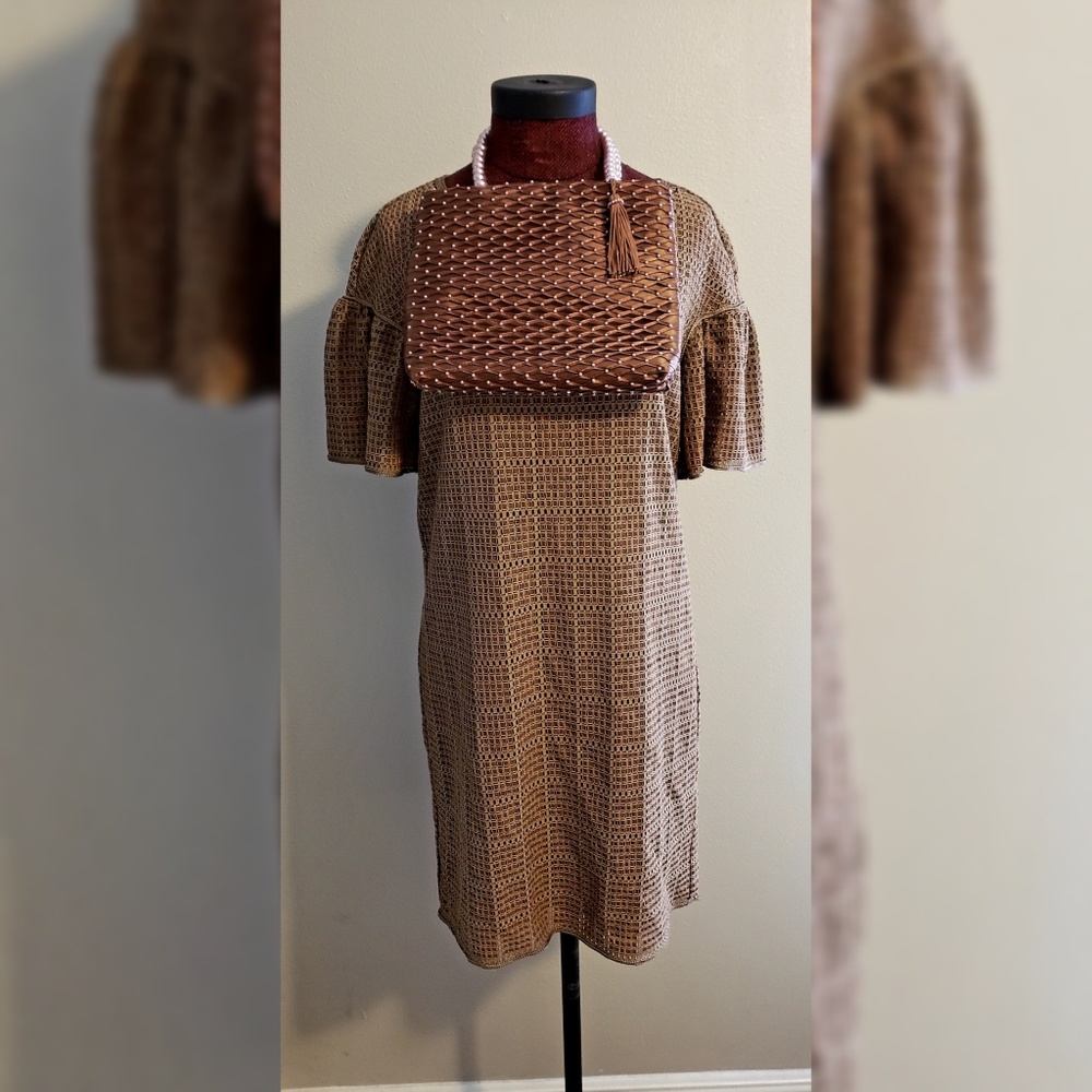 Max Studio Speciality Product dress, brown, medium